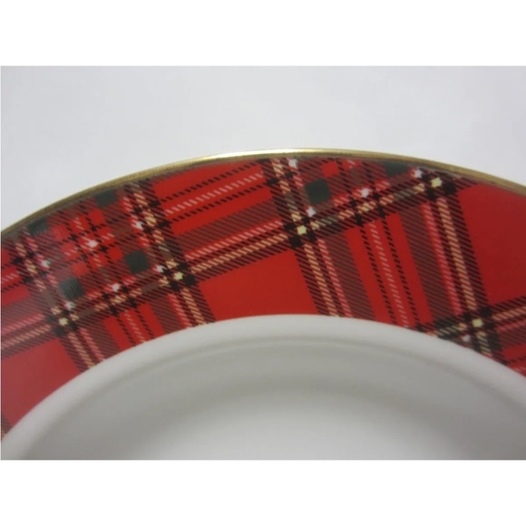Pacific Rim red plaid soup cereal bowl set of 2 Holiday Christmas China dishes - Picture 7 of 11